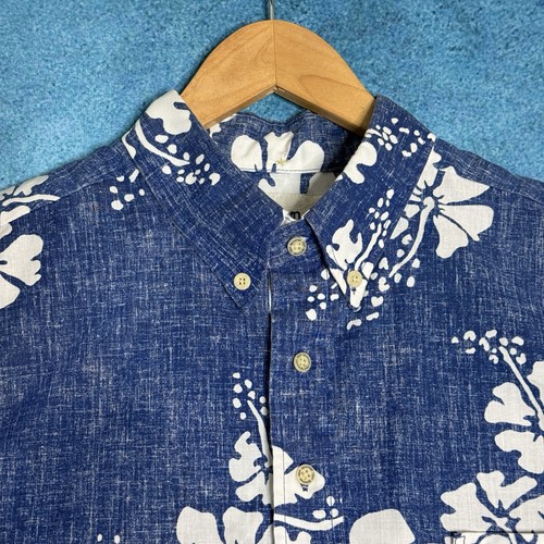 Reyn Spooner Men’s Hawaiian Aloha Shirt Sz L Blue Tropical Button Down Vintage - Picture 8 of 19