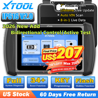 XTOOL IP616 OBD2 Scanner Full System Diagnostic Tool Key Programmer Active Test