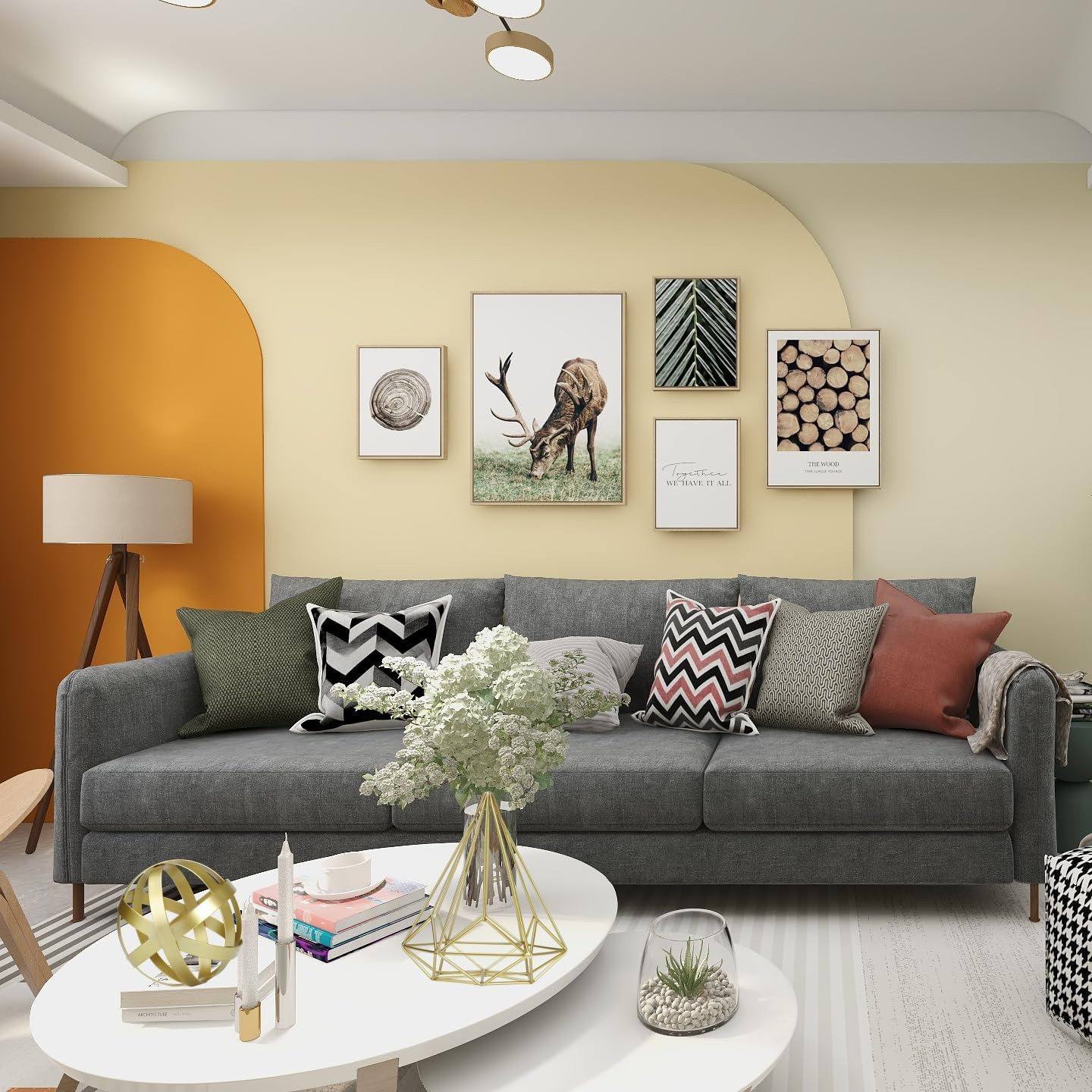 BYHER Gold Decor for Living Room Bedroom Bookshelf Coffee Table, Modern 