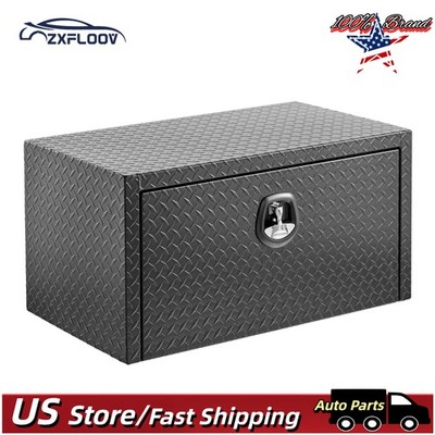 36'' Aluminum Underbed Truck Tool Box w/Lock - Waterproof Heavy Duty Matte Black