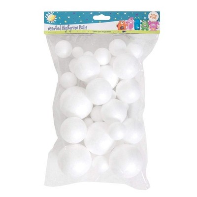 Craft Planet Styroporkugeln 40 Stück, weiß, verschiedene Größen, für Kunst und...