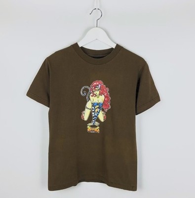 Vintage 90 s Rare Hook-Ups Cat Girl tee USA Tony Hawk skate y2k hype sk8 og fury