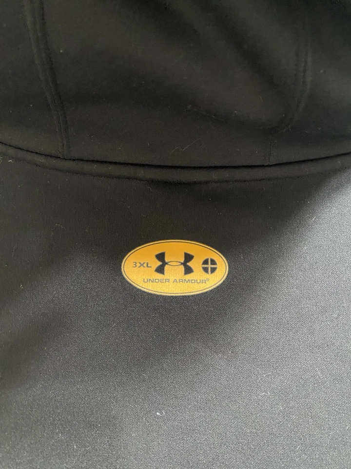Under Armour Hoodie Men’s 3XL Black Camo Logo Pullover Sweatshirt Front Pocket - Image 3 of 4