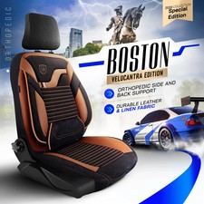 Sitzbezüge passend für Mercedes CLA-Klasse Alcantara in Schwarz-Braun mit Tasche