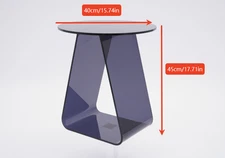 17.71''H Semi-transparent Black Side Table Acrylic End Table Modern Nightstand