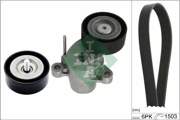 Kit cinghia trapezoidale multirighe 529 0338 10 INA per FORD ECOSPORT FIESTA VI