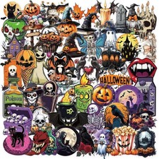 Tisaindor 50 Pcs Halloween Transparent Stickers for Adults H01 H01
