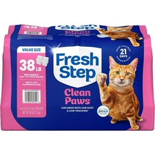 Fresh Step Clean Paws Multi-Cat Litter 38 lb 4 Pack Pouches Freeships