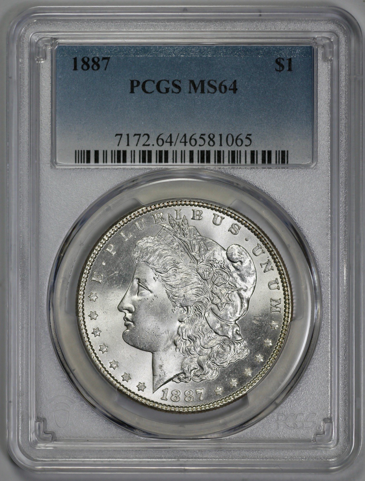 1887 Morgan Silver $1 Dollar PCGS MS 64