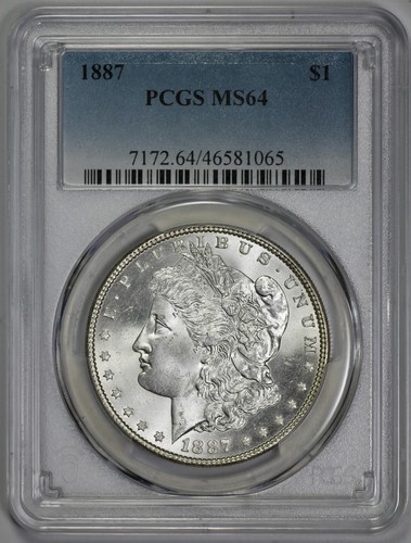 1887 Morgan Silver $1 Dollar PCGS MS 64