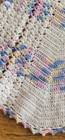 Vintage 1960's Handmade Crocheted Pastel Colors Half Apron Chevron Kitchen Linen — photo 8