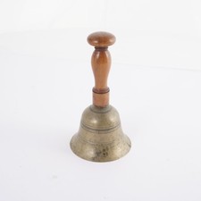 Messing Tischglocke Handglocke mit Holzgriff ca. 14,5 cm