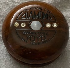 Vintage 1988 Tom Kuhn San Francisco Diamond Special WALNUT Wooden Yoyo Imperial