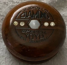 Vintage 1988 Tom Kuhn San Francisco Diamond Special WALNUT Wooden Yoyo Imperial