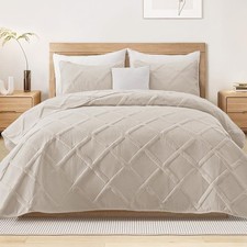 Quilts Queen Size - Brich Beige Quilt Set Bedspread with 2 Pillow Shams