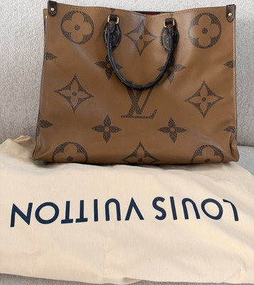 Louis Vuitton OnTheGo Monogram Giant Tragetasche Braun Gold Groß