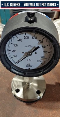 Wika Pressure Guage 232.34 0 to 1100kPa with Wika 990.27 Diaphragm seal with fla