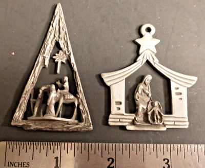Camco pewter pair Christmas Ornaments