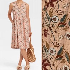 NWT Target Universal Thread Linen Blend Midi Sundress in Blush Pink - Size L