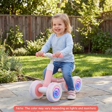 Baby Balance Bike, No Pedal Toddler Balance Bike w/ Adjustable Handlebar Seat