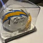 Ron Mix Signed Chargers Speed Mini Helmet HOF 1979 Inscription beckett COA