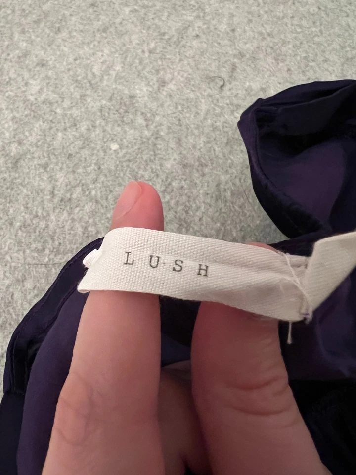 Blusa túnica exuberante para mujer grande púrpura cuello en V manga larga oficina informal suelta Foto 2 de 4