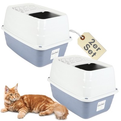 2er Set Hop In Katzenklo oben einstieg Katzentoilette Top Entry JumpIn XXL