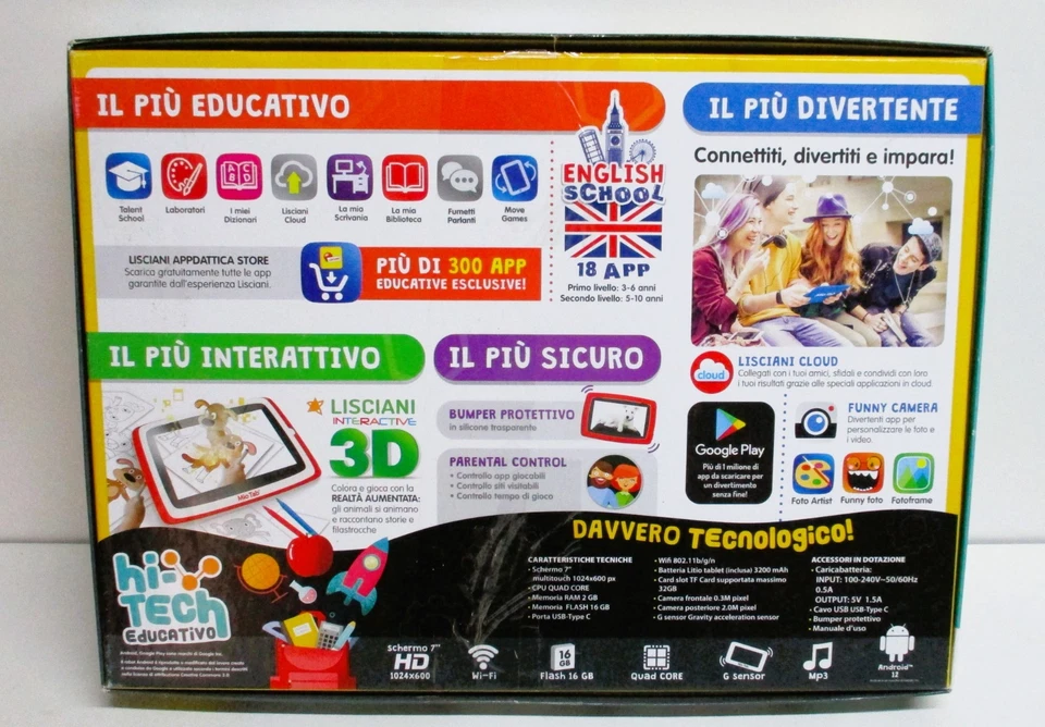 Lisciani Mio Tab 7'' Evolution 2022 Kinder 6-12J Tablet Speicher 16GB  Italienis - Bild 4 von 4
