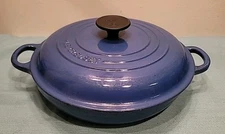 Vintage - Blue Le Creuset #26 Braiser - Enamel Cast Iron 