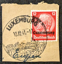 DR Luksemburg 1940 Mi7 Hindenburg znaczek pocztowy stary znaczek Timbre Sello używany 10.12.41