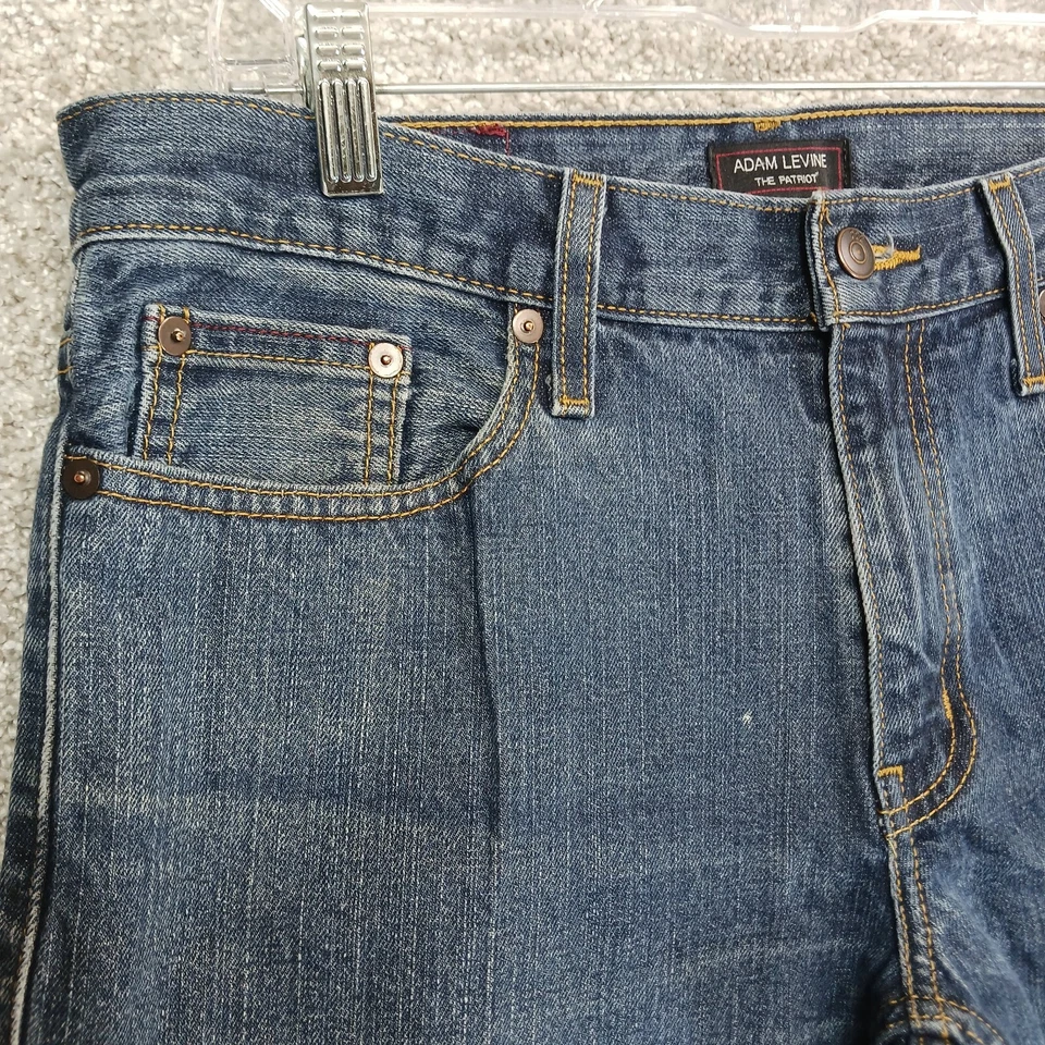 Adam Levine Jeans Mens 32x32 Blue The Patriot Denim Cotton Straight Leg Pants - Image 3 of 4