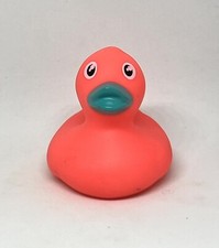 Bright Peach Rubber Duck 2  Ducky Teal Beak Bath Pool Jeep Toy