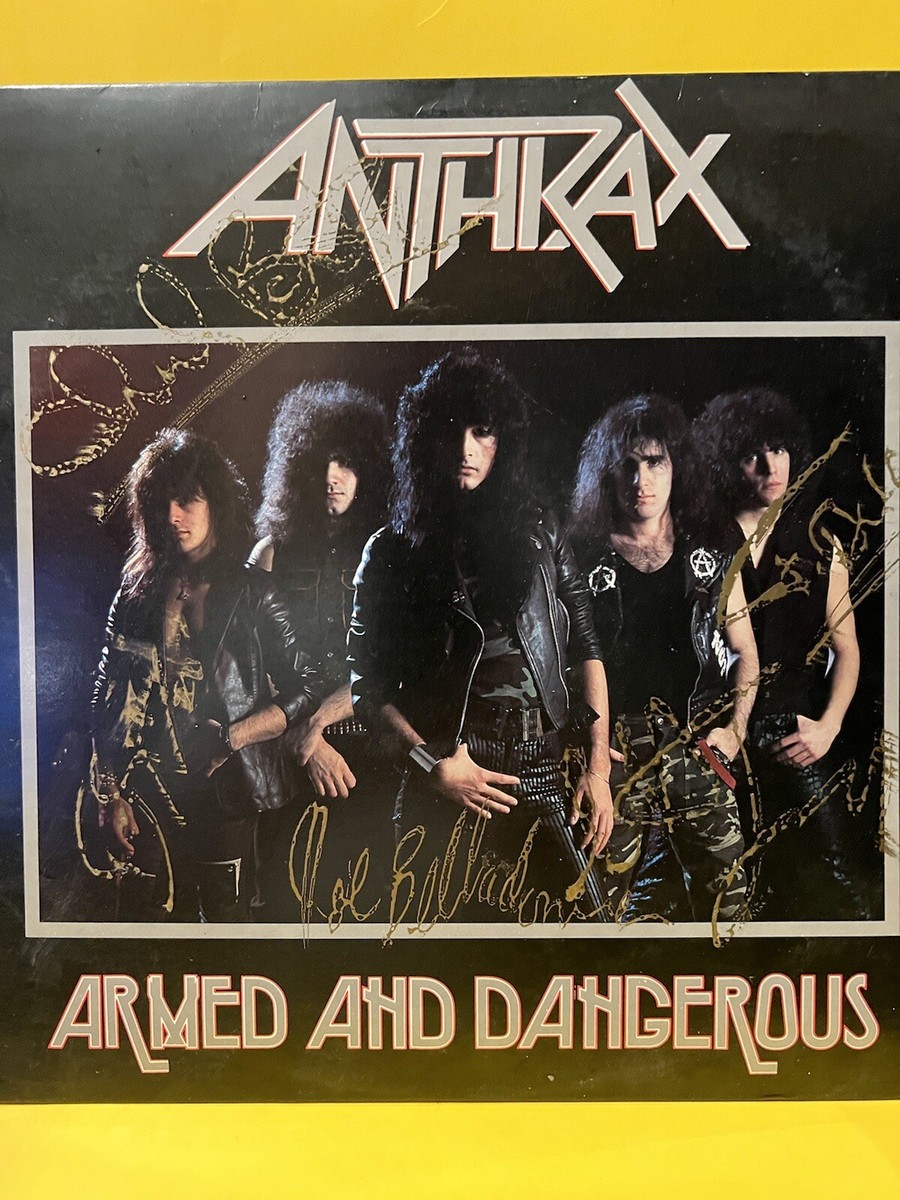 VG ++ Vinyl LP Record Anthrax Armed and Dangerous Autographed by