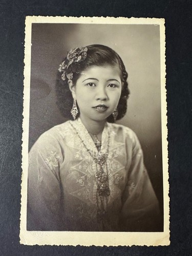 Straits Chinese Malaysia Peranakan Baba Nyonya Old Photo Post Card Penang