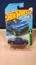 2024 Hot Wheels Silverado EV RST Blue Diecast 1:64 Scale HW Green Speed #8/10