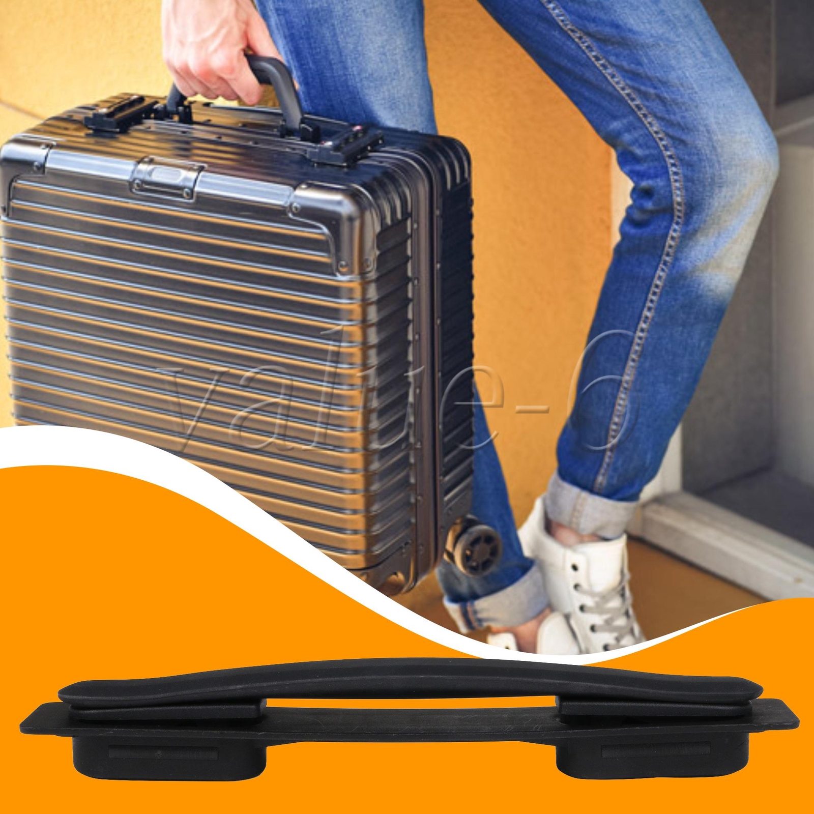 Suitcase Handle Replacement Luggage Holder Black B116 w/ Screw 215mm-image