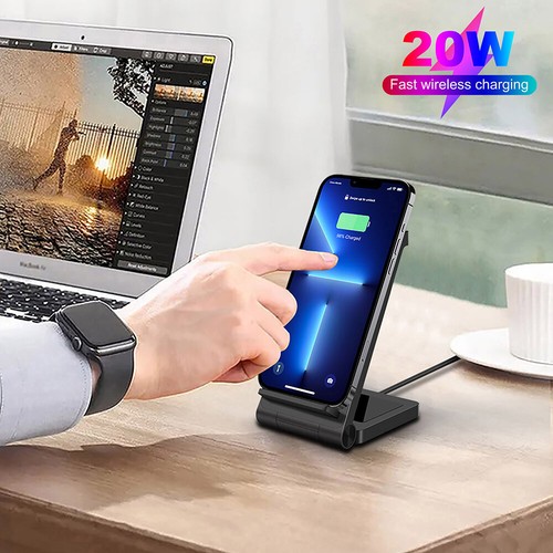 20W Wireless Charger Dock For Apple Air Pods iPhone 13 Pro 12 XS Samsung S22+ - Picture 6 of 12