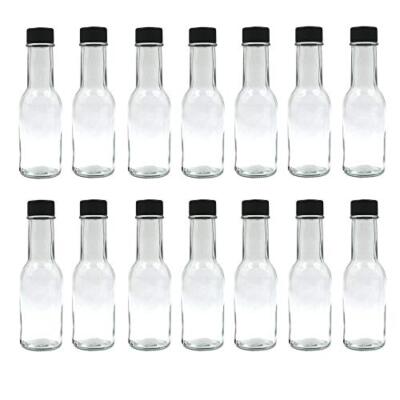 Paquete de 14 botellas de salsa picante de 3 oz con tapas negras