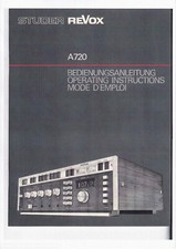 Bedienungsanleitung-Operating Instructions pour Revox A 720