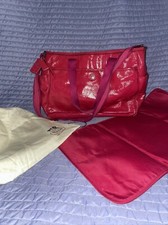 Coach Baby Diaper Pink Ruby Stitched Patent Leather Tote Crossbody Bag 19911