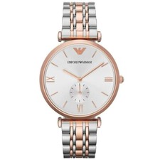 Emporio Armani AR1677 Mens Watch Silver and Rose Gold Tone アレクサンドルドゥパリリボンバレッタ (8 cm)