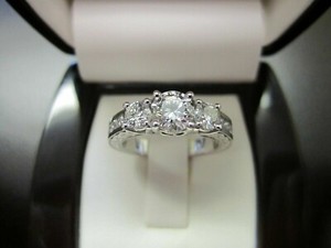 Authentic 2.50 Ct Round Cut Simulated Diamond Engagement Ring 14k White Gold Plated