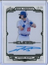 2019 Leaf Trinity MICHAEL BUSCH Clear Acetate Green Foil Auto RC 19/25 Cubs