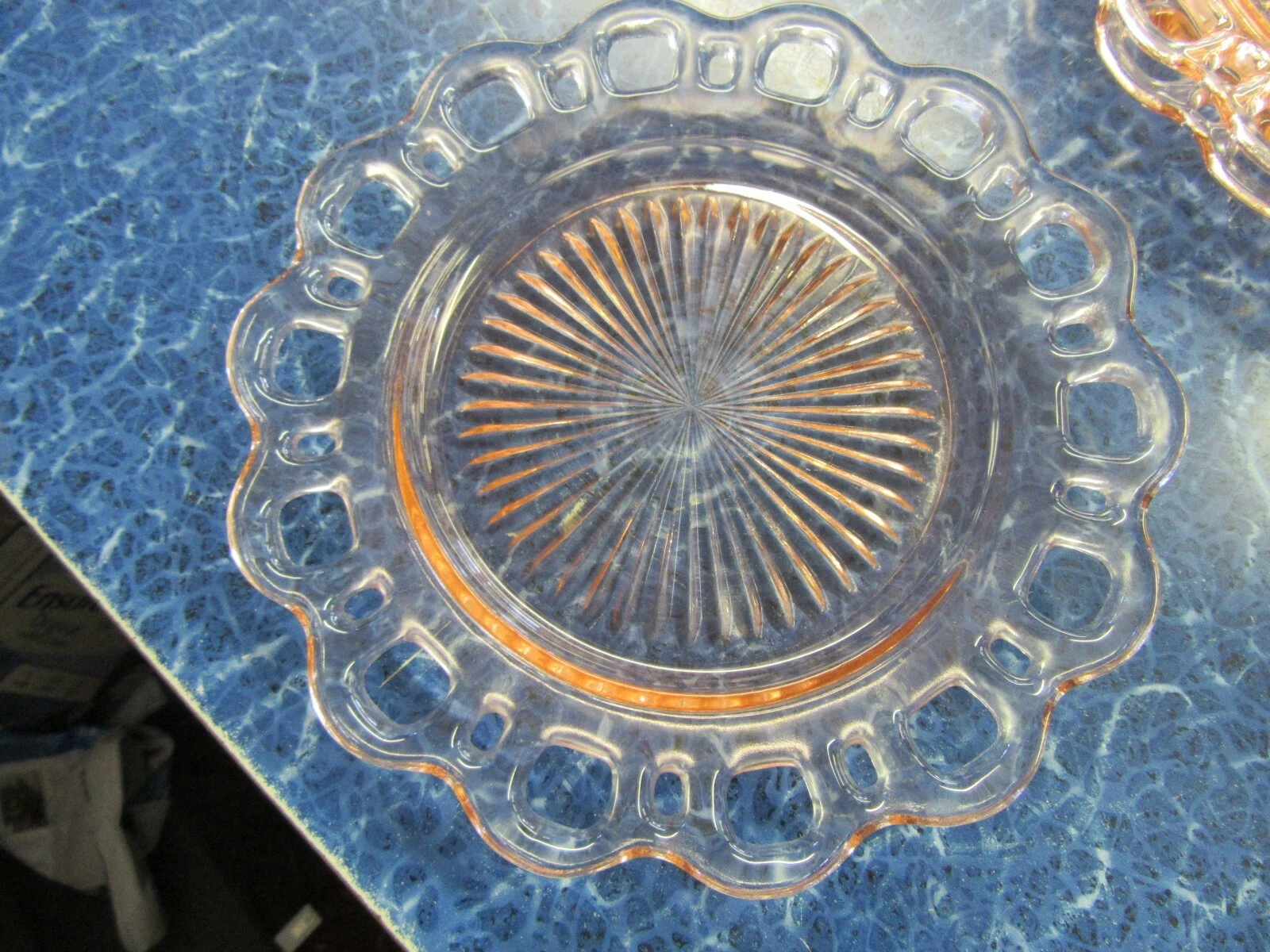 Vintage Pink Depression Glass Old Colony Open Lace 8.25" Salad/Sandwich Dish