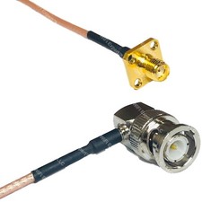 RG316 SMA FEMALE FLANGE to BNC MALE ANGLE RF Cable Rapid-SHIP LOT