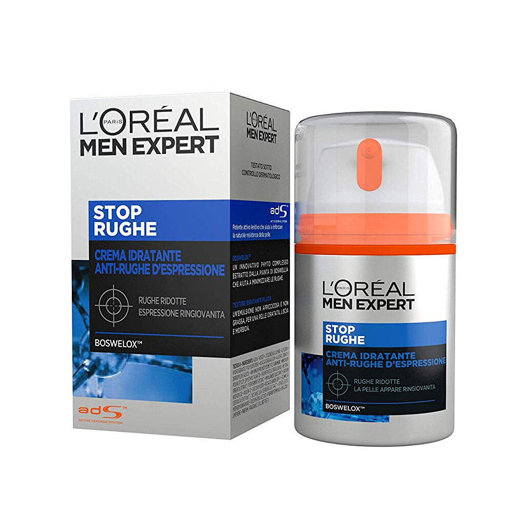 Crema Viso Idratante Anti Rughe Uomo L'Oreal Stop Rughe Men Expert 50ml