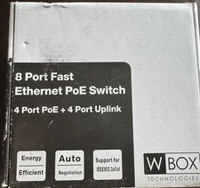 W Box Technologies 8 Port Fast Ethernet PoE Switch Model 0E-8P65W4POE #4267T