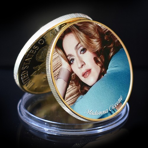 8pcs Madonna Ciccone GOLD Coin American Pop Queen Commemorative Medal in Capsule - Picture 4 of 14