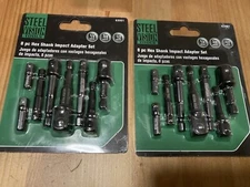 2 Pack Steel Vision 8pc Hex Shank Impact Adapter Set