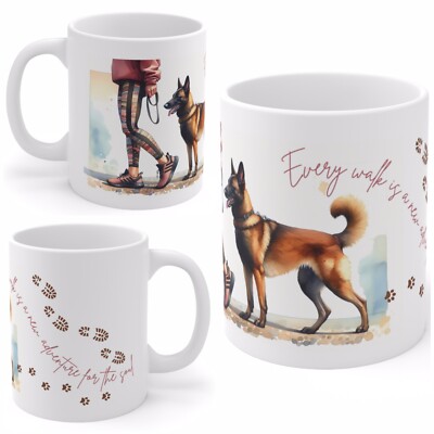 11 Unzen Keramik Belgischer Malinois Becher, Hundetasse, Geburtstagsgeschenk, Kaffeetasse, Teetasse